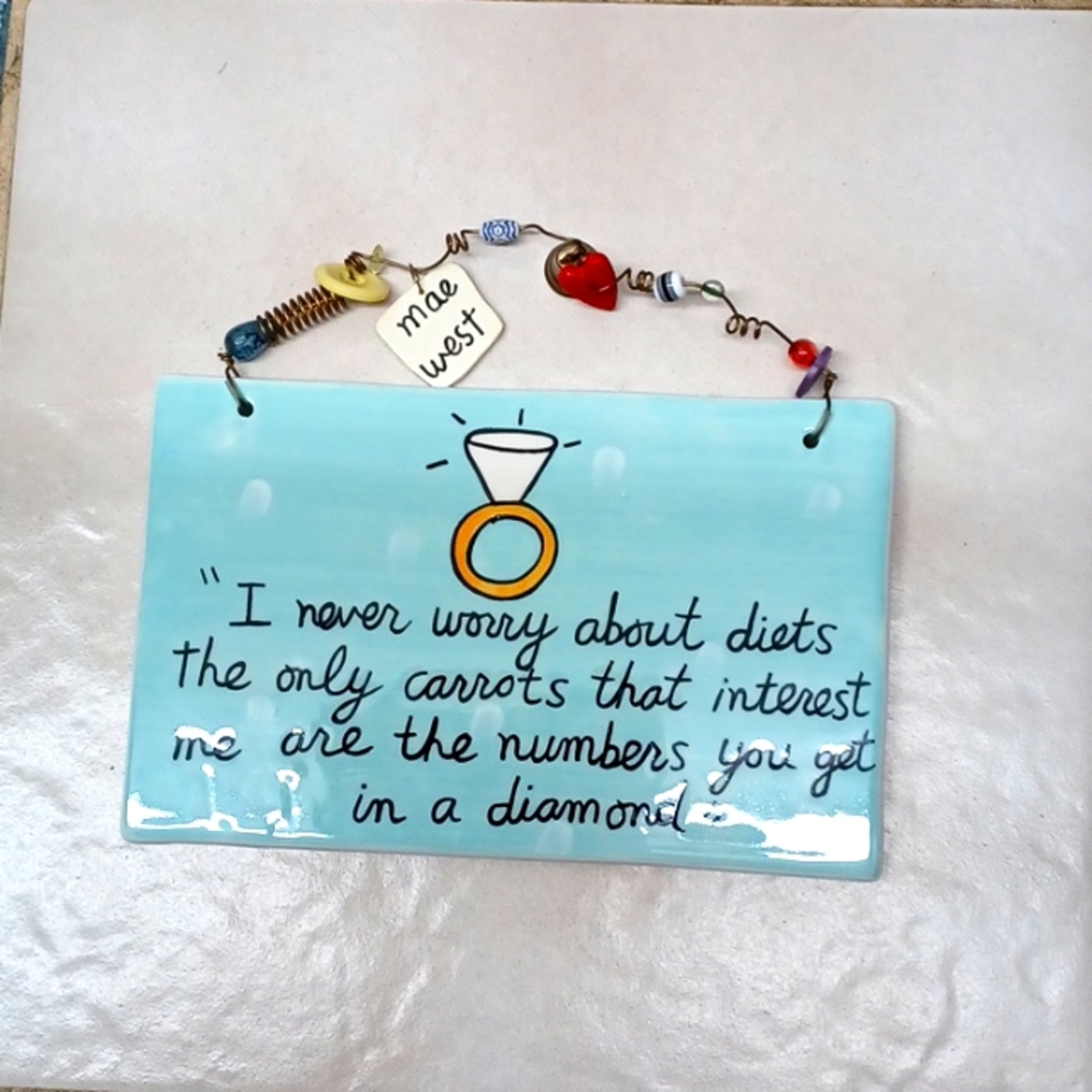 Charming unique tile plaque about diamonds!